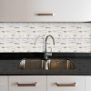 Oppio Wit Marmerlook met GOUDEN ALU Wildverband - Zelfklevend Mozaiek 303x298x4mm