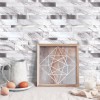 Wit marmerlook Natuursteen ALU Wildverband - Zelfklevend Mozaiek 303x298x4mm