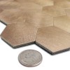 Oppio XL Geborsteld Brons HEXAGON - Zelfklevend Mozaiek 291x286x4mm