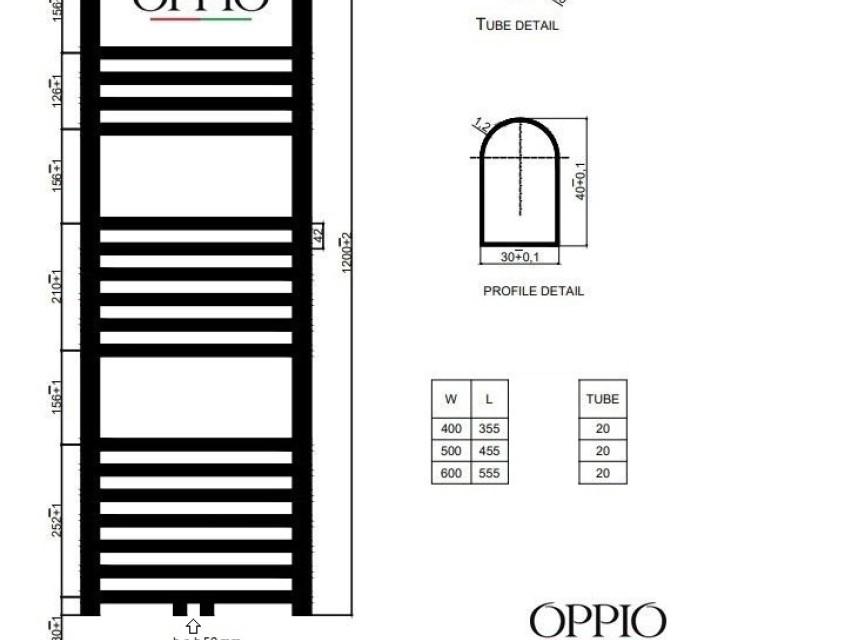 120x50 cm - Oppio ECO Digital Chroom elektrische handdoekradiator