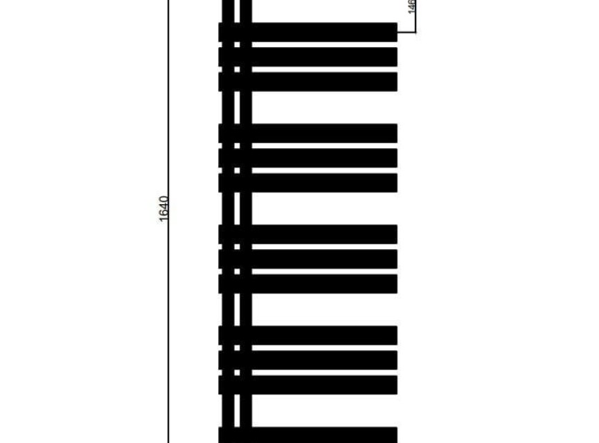 164x40 cm - Oppio Elite ECO Digital elektrische handdoekradiator - Mat Zwart (Ral 9005)