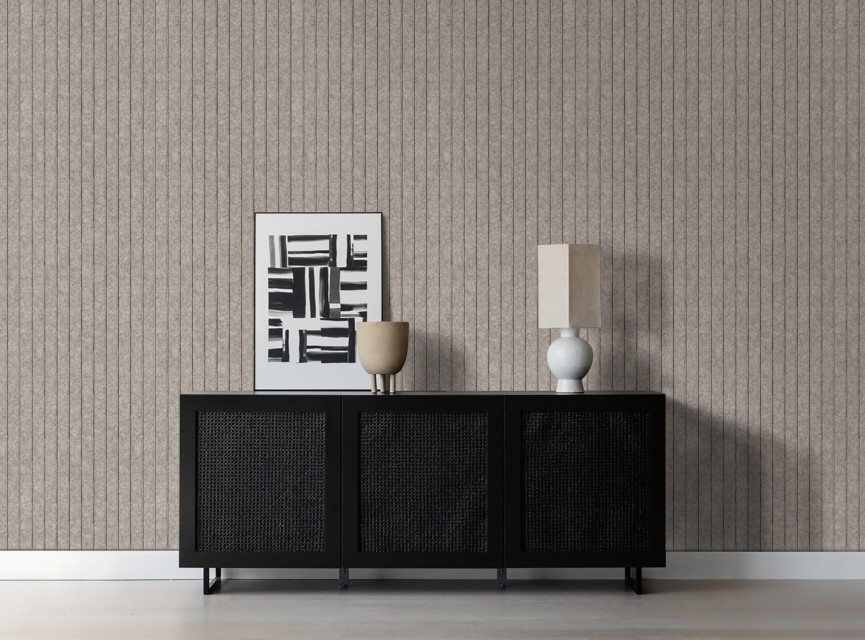 OPPIO Viltpaneel TAUPE - JAPANDI - 60x280 cm - Brandvertragend & Geluiddempend