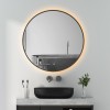 LUNA - 60 CM ( ZWART ) Badkamerspiegel met verlichting