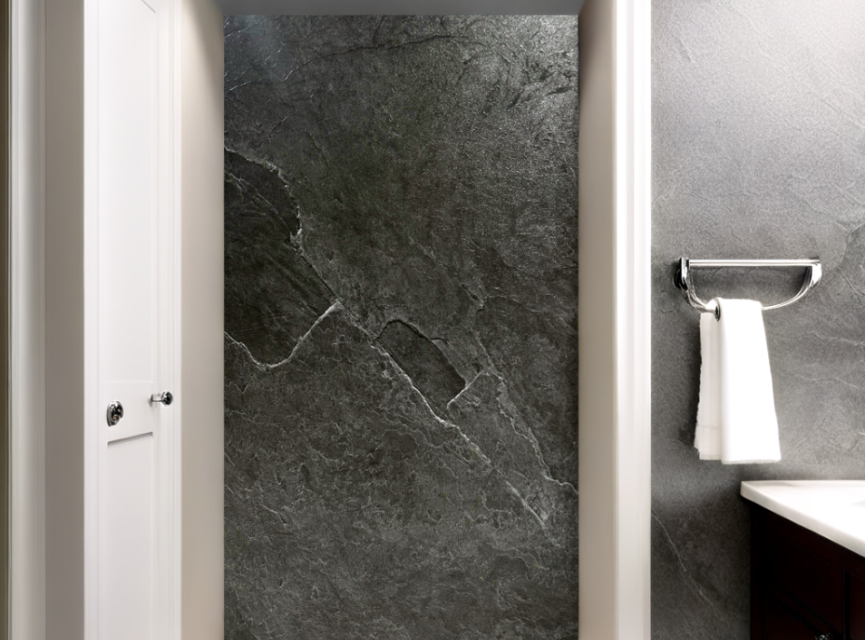 Oppio €72,- PER PANEEL - PVC Wandpaneel MAT Ardesia Noir / Zwart - 120x280x0,3 cm