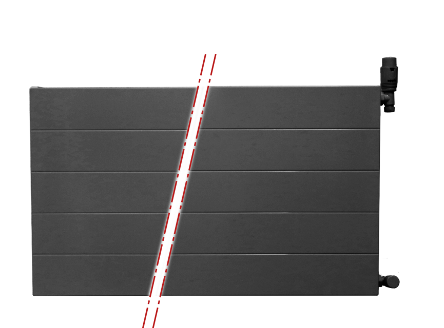 60x200 cm Type 22 - 4378 Watt - ECA Paneelradiator Compact 8 gegroefde voorzijde - Mat Zwart (Ral 9005)