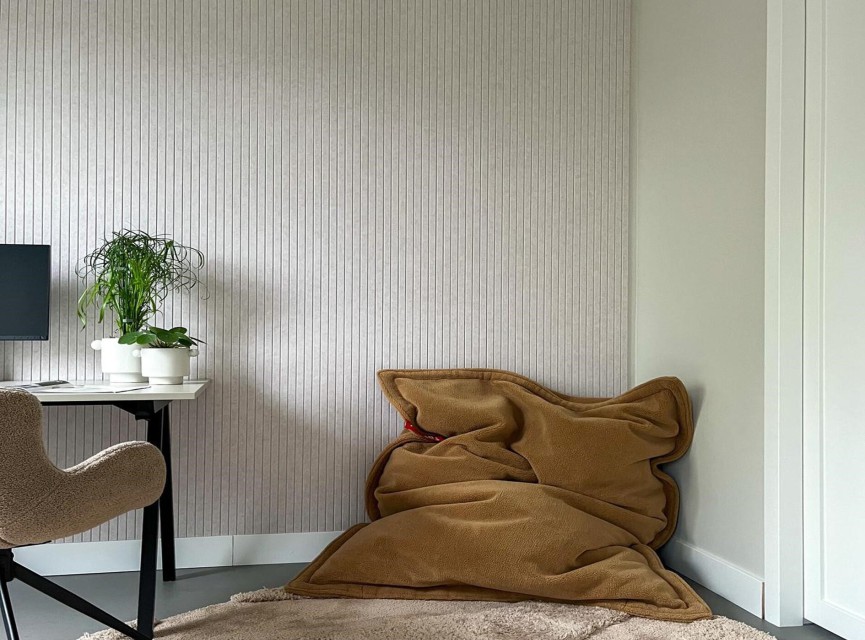 OPPIO Viltpaneel Beige JAPANDI - 60x280 cm - Brandvertragend & Geluiddempend