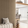 RONDE LATTEN - WALNOOT Eiken akoestische wand panelen lattenwand met Vilt