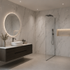 Oppio €84 PER PANEEL - PVC Wandpaneel MAT Calacatta Marmer Wit / Grijs - 120x280x0,3 cm