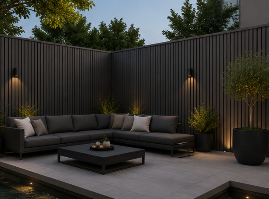 €28 Per Stuk - BLACK - Zwarte strepen - Gevelbekleding – Composiet | 290 x 22 cm | Gevel | Tuin