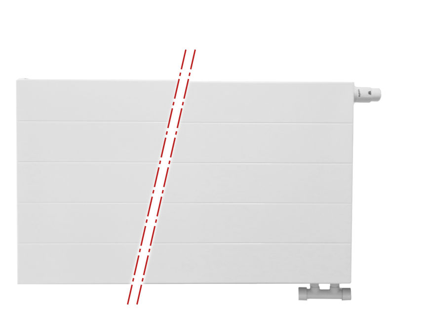60x200 cm Type 33 - 6364 Watt - ECA Paneelradiator Compact 8 gegroefde voorzijde - Wit (Ral 9016)
