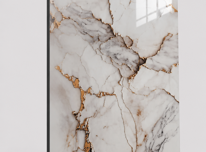 Oppio €67 PER PANEEL - 120x280x0,3 cm - PVC Wandpaneel Fantasy Gold - Hoogglans