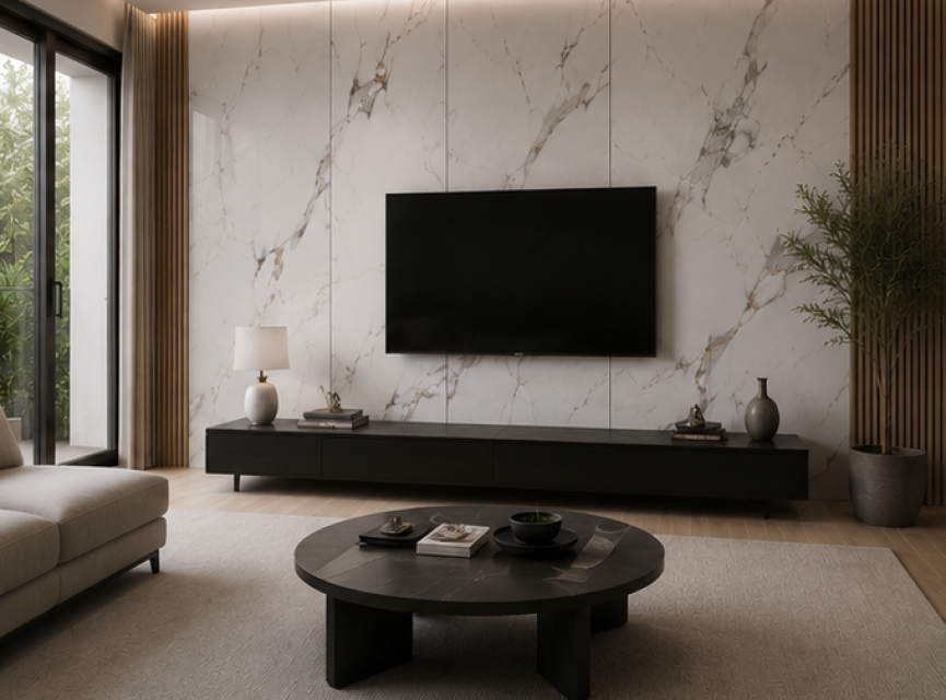 Oppio €49 PER PANEEL - PVC Wandpaneel Calacatta Gold Hoogglans - 120x280x0,3 cm