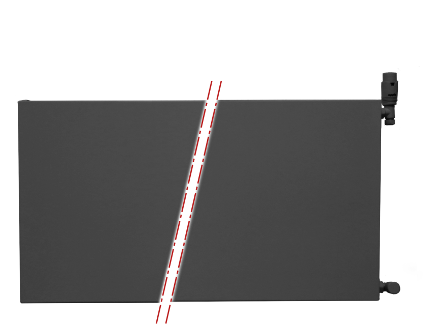 60x100 cm Type 22 - 2189 Watt - ECA Paneelradiator Compact 8 vlakke voorzijde - Mat Zwart (Ral 9005)