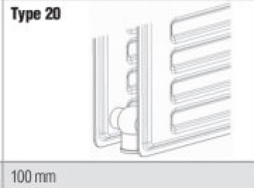 200x60 cm Type 20 - 2214 Watt - Oppio Verticale radiator gegroefde voorzijde - Wit (Ral 9016)