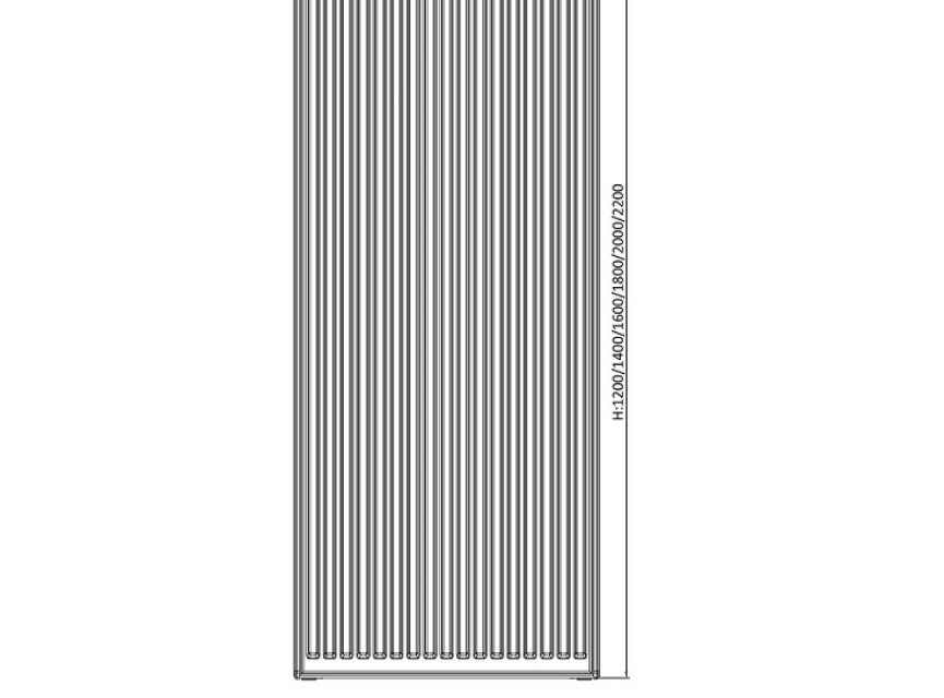 200x70 cm Type 22 - 3952 Watt - ECA Verticale radiator geribbelde voorzijde - Mat Zwart (Ral 9005)