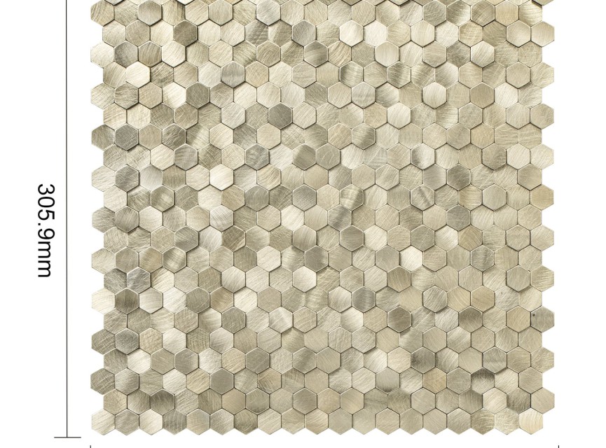 Oppio Geborsteld MINI Hexagon Goud - Zelfklevend Mozaiek 308x298x4mm