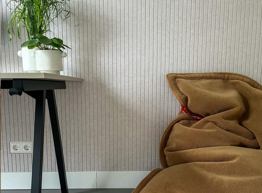 OPPIO Viltpaneel Beige JAPANDI - 60x280 cm - Brandvertragend & Geluiddempend