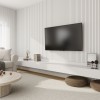 €37 PER PANEEL - 260x60 cm Wit Akoestische wand panelen lattenwand met Witte Vilt