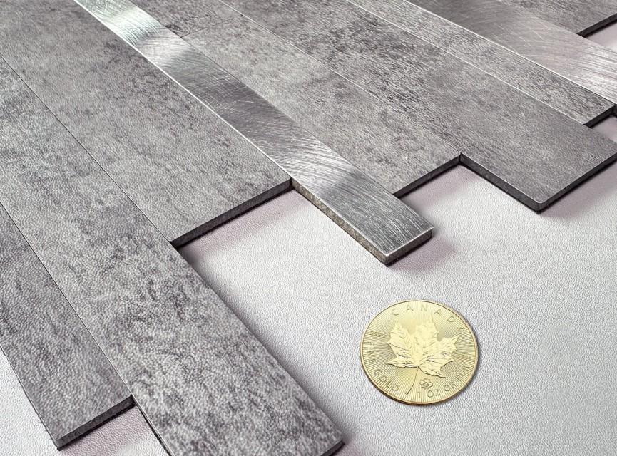 Oppio Grijs-Zilver Natuursteen ALU Wildverband - Zelfklevend Mozaiek 303x298x4mm
