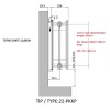 60x160 cm Type 22 - 3503 Watt - Oppio Paneelradiator Compact 6 geribbelde voorzijde - Wit (Ral 9016)
