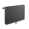 50x120 cm Type 22 - 2239 Watt - ECA Paneelradiator Compact 8 geribbelde voorzijde - Mat Zwart (Ral 9005)
