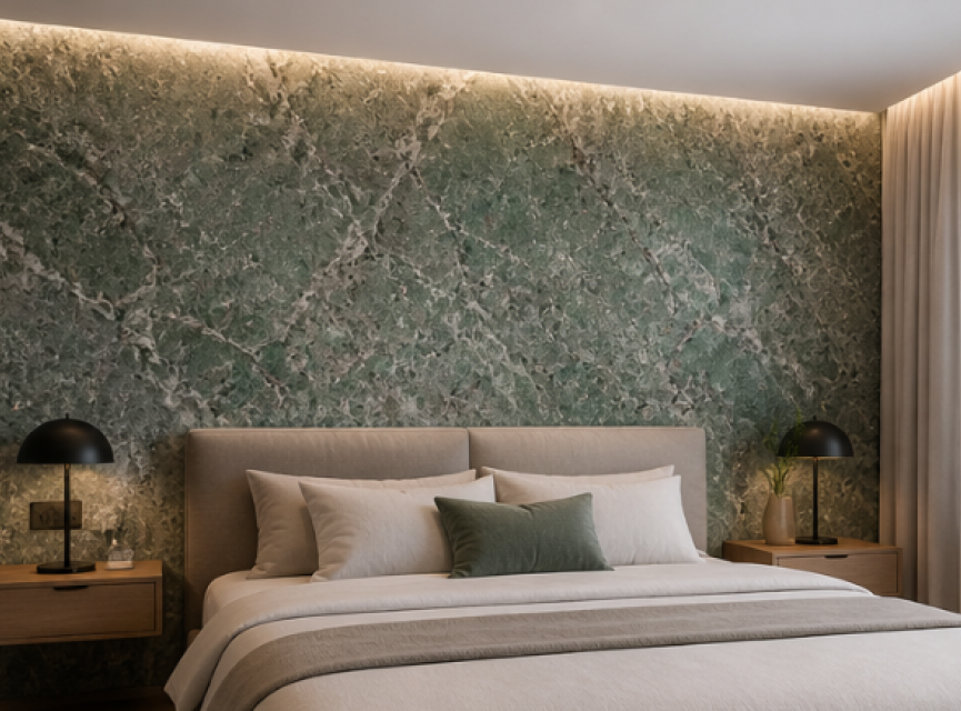 Oppio €69 PER PANEEL - 120x280x0,3 cm - PVC Wandpaneel ONYX Green - Hoogglans