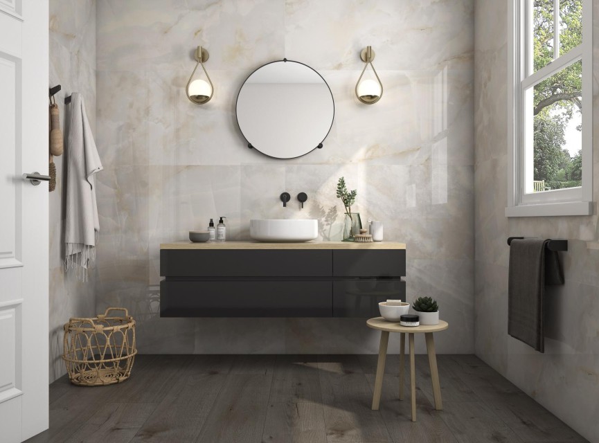 Oppio €57 PER PANEEL - 120x280x0,3 cm – Sardonyx PVC Wandpaneel Hoogglans