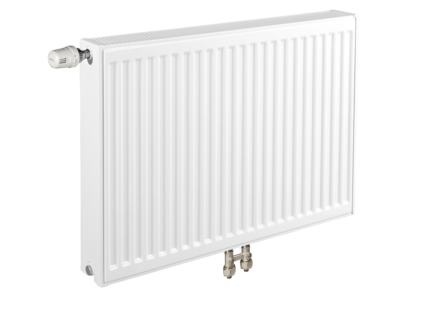 50x140 cm Type 22 - 2612 Watt - ECA Paneelradiator Compact 8 geribbelde voorzijde - Wit (Ral 9016)