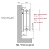 60x60 cm Type 22 - 1314 Watt - ECA Paneelradiator Compact 8 vlakke voorzijde - Mat Zwart (Ral 9005)