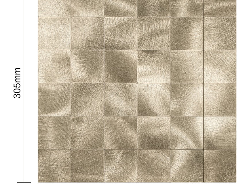 Oppio XL Geborsteld Goud - Grote blokken - Zelfklevend Mozaiek 305x305x4mm