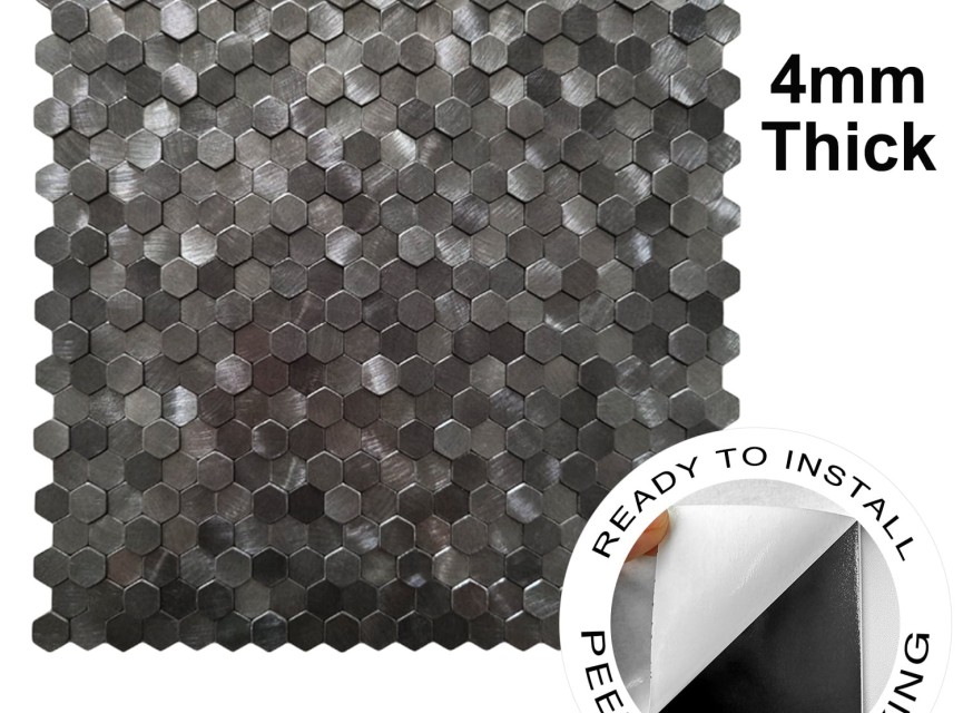 Oppio SHELL Tiles - Mother of PEARL HEXAGON wit - Zelfklevend Mozaiek 305x305x3.3mm