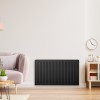 60x180 cm Type 22 - 3941 Watt - Oppio Paneelradiator Compact 6 geribbelde voorzijde - Mat Zwart (Ral 9005)