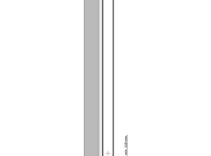 200x60 cm Type 22 - 3252 Watt - ECA Verticale radiator vlakke voorzijde - Mat Zwart (Ral 9005)