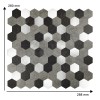 Oppio XL Grijs-Zwart MIX HEXAGON - Zelfklevend Mozaiek 288x280x4mm