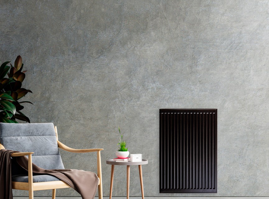 90x120 cm Type 22 - 3521 Watt - ECA Paneelradiator Compact 8 geribbelde voorzijde - Mat Zwart (Ral 9005)