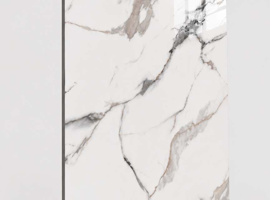 Oppio €49 PER PANEEL - PVC Wandpaneel Calacatta Gold Hoogglans - 120x280x0,3 cm
