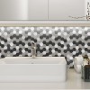 Oppio XL Grijs-Zwart MIX HEXAGON - Zelfklevend Mozaiek 288x280x4mm