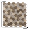 Oppio XL Bruin-Koper MIX HEXAGON - Zelfklevend Mozaiek 288x280x4mm
