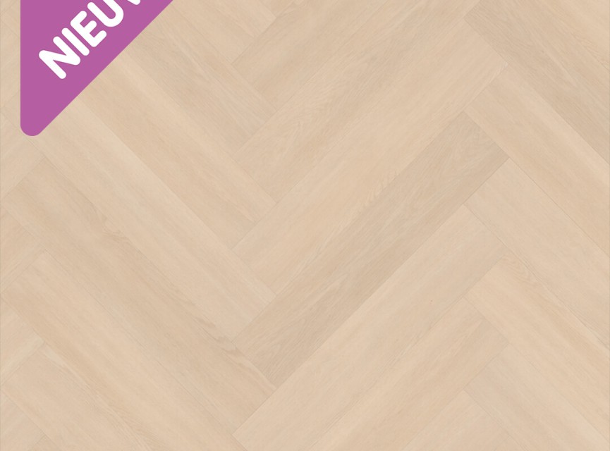 Select eiken visgraat dryback beige PVC 750 x 150 x 2,5 mm